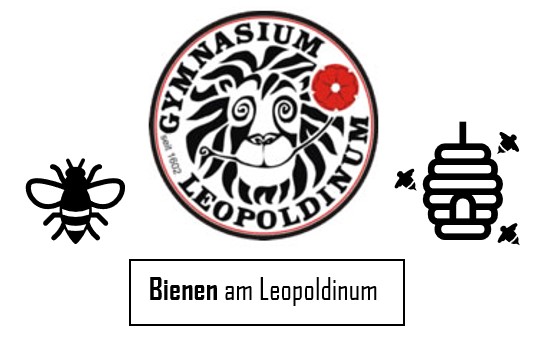 Das Logo des Leopoldinums mit zwei Symbolen (Biene und Bienenstock)
